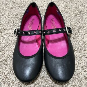 Bertuchi Black Leather Mary Jane Shoes Size 38 US 7.5